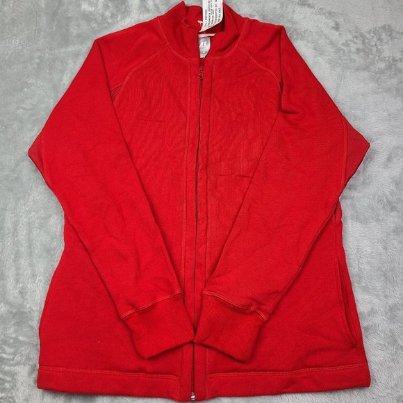 Vintage 2007 Russell Athletic Men’s Medium Vented Fleece Cadet Jacket Tango Red - Picture 1 of 9